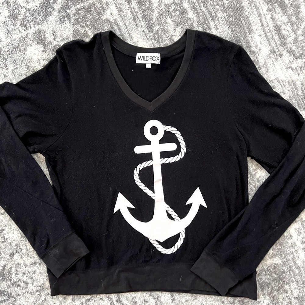 Wildfox Nautical V-Neck Sweatshirt